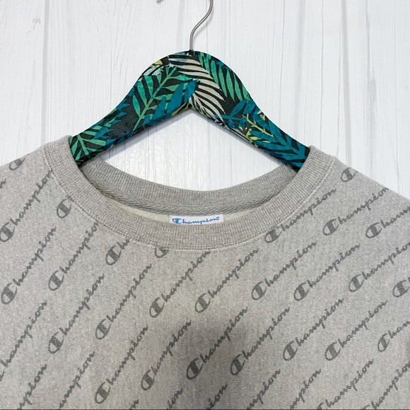 Champion Reverse Weave Gray Logo Sweatshirt Size Medium - Picture 2 of 6